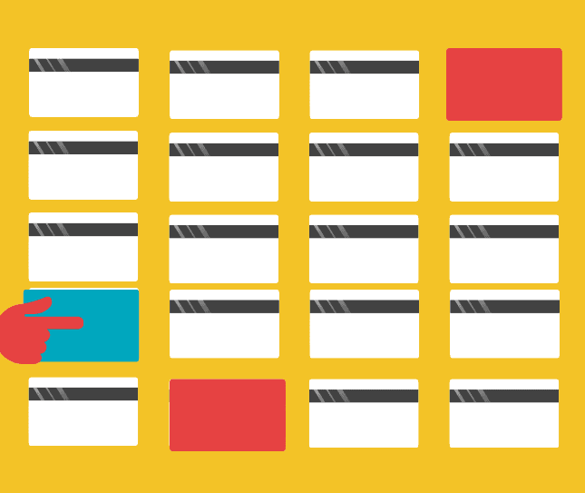 Codenames: Pictures, grid, card choice, picking, red team