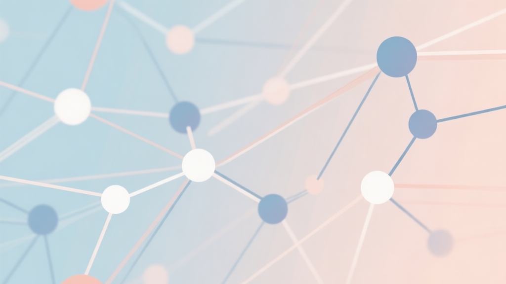 Abstract network nodes connected by lines, soft color scheme, clean minimal illustration, modern digital concept showing community and trends high quality illustration, detailed, 16:9