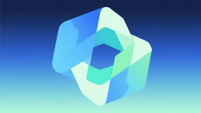 自动生成图片: Abstract geometric composition with overlapping shapes in a gradient of blues and greens, one shape clearly evolving into a larger, more complex form, soft pastel colors, modern minimal style, professional game strategy concept illustration high quality illustration, detailed, 16:9