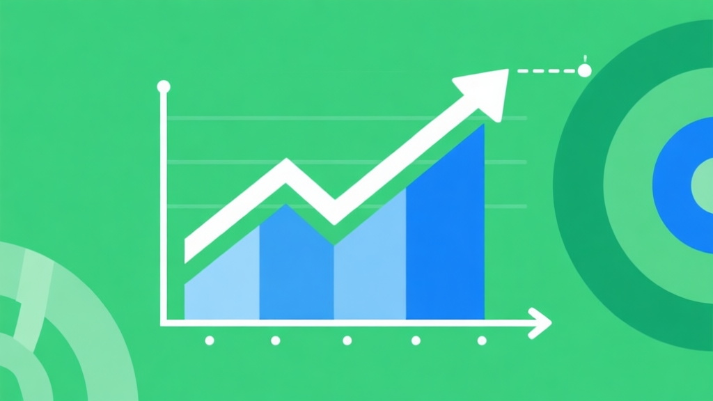 Upward trending graph with simple geometric elements representing growth in sports participation, green and blue color palette, clean business infographic style, minimal design high quality illustration, detailed, 16:9