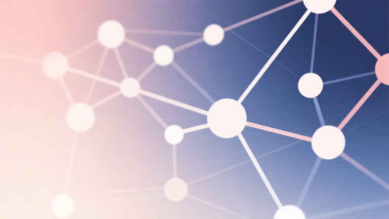 自动生成图片: Abstract network nodes connected by lines, soft color scheme, clean minimal illustration, modern digital concept of competitive gaming ladder high quality illustration, detailed, 16:9