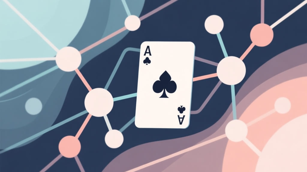 Abstract network nodes connected by lines, soft color scheme, clean minimal illustration, modern digital concept, representing community and connection in digital card games high quality illustration, detailed, 16:9
