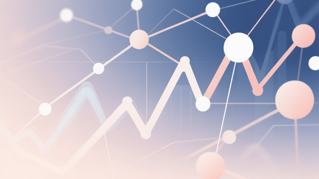 Abstract network nodes connected by lines, soft color scheme, clean minimal illustration, modern digital concept representing market trends and connections high quality illustration, detailed, 16:9