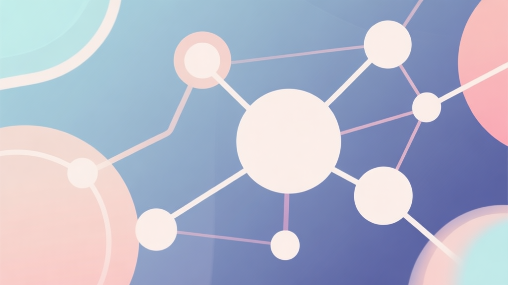 Abstract network nodes connected by lines, soft color scheme, clean minimal illustration, modern digital concept of gaming trends and community engagement high quality illustration, detailed, 16:9