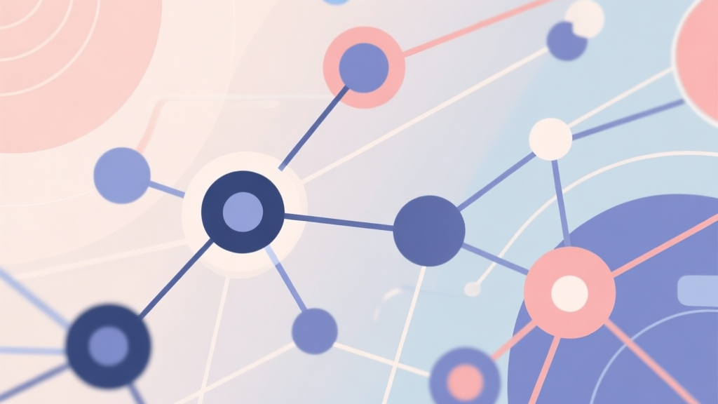 Abstract network nodes connected by lines, soft color scheme, clean minimal illustration, modern digital concept of gaming trends and community high quality illustration, detailed, 16:9