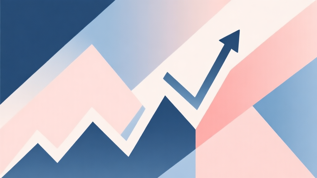 Abstract geometric composition with overlapping shapes, soft pastel colors, modern minimal style, professional business concept illustration of market trends high quality illustration, detailed, 16:9