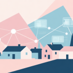 自动生成图片: Abstract geometric composition with overlapping shapes representing a calm village and digital network, soft pastel colors, modern minimal style, professional business concept illustration high quality illustration, detailed, 16:9