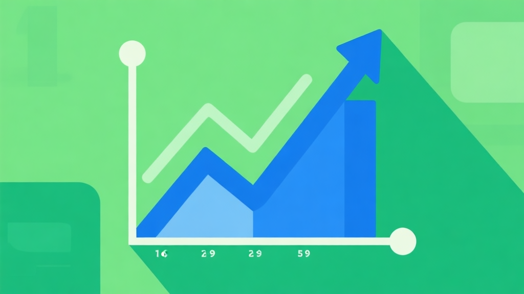 Upward trending graph with simple geometric elements representing game popularity, green and blue color palette, clean business infographic style, minimal design high quality illustration, detailed, 16:9