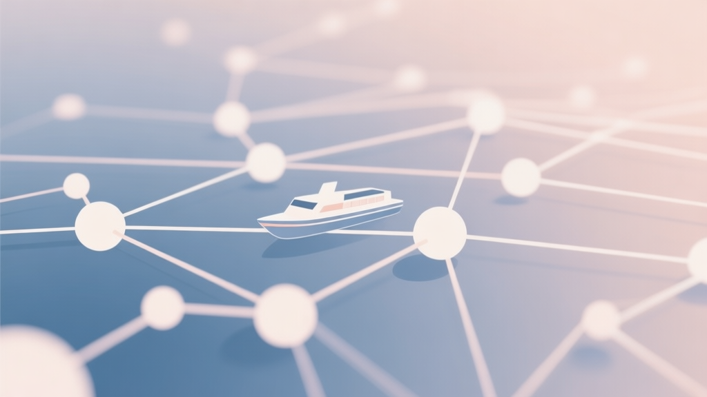 Abstract network nodes connected by lines, soft color scheme, clean minimal illustration, modern digital concept, representing fleet strategy and connections high quality illustration, detailed, 16:9