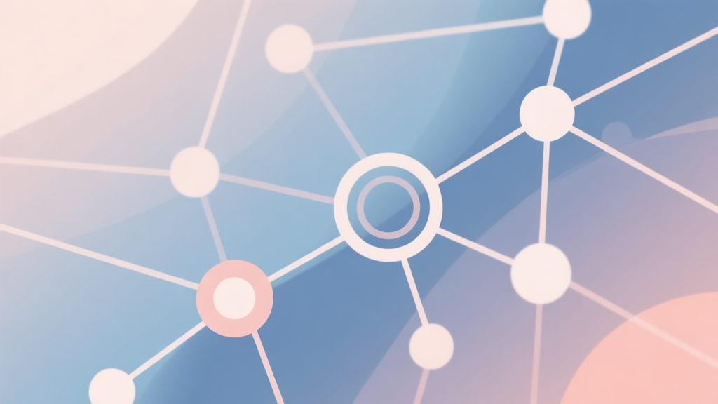 Abstract network nodes connected by lines, soft color scheme, clean minimal illustration, modern digital concept representing gaming trends and connections high quality illustration, detailed, 16:9
