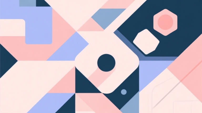 自动生成图片: Abstract geometric composition with overlapping shapes representing game mechanics, soft pastel colors, modern minimal style, professional business concept illustration high quality illustration, detailed, 16:9