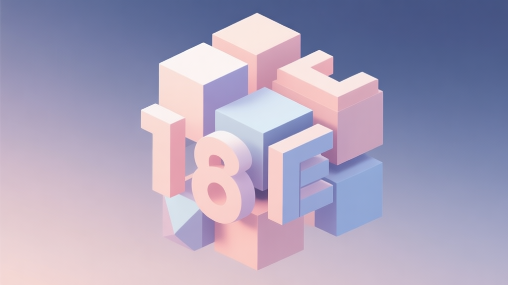 Abstract geometric composition with overlapping 3D cubes and letters, soft pastel colors, modern minimal style, professional game strategy concept illustration high quality illustration, detailed, 16:9