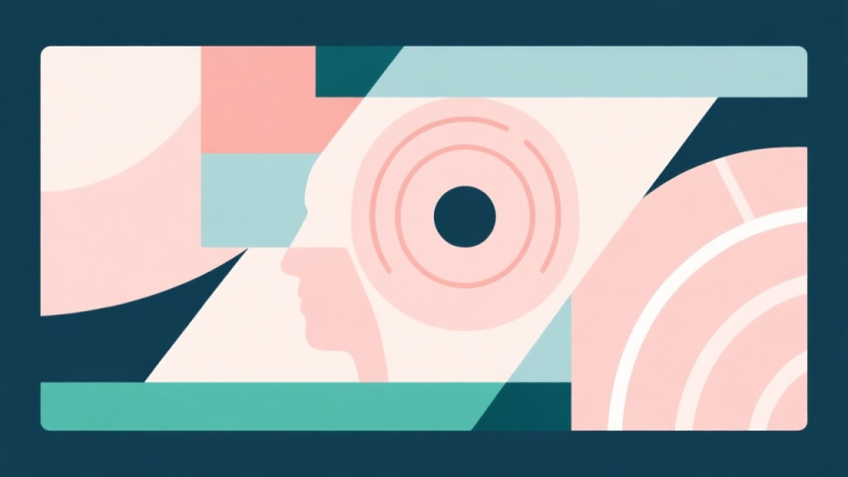 自动生成图片: Abstract geometric composition with overlapping shapes representing pressure and focus, soft pastel colors, modern minimal style, professional sports psychology concept illustration high quality illustration, detailed, 16:9