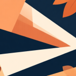 自动生成图片: Abstract geometric composition with overlapping shapes representing elegance, precision, and layers, soft autumn color palette of burnt orange, deep navy, and cream, modern minimal style, professional character design concept illustration high quality illustration, detailed, 16:9